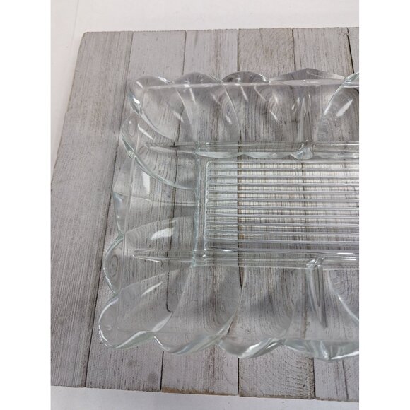 Vintage Clear Pressed Glass Relish Plate Tray 10 3/4" - Picture 2 of 7